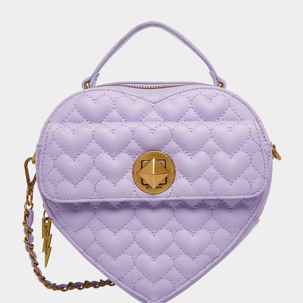 Betsey Johnson Oh My Heart Crossbody Bag in Lavender